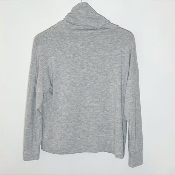 Banana Republic Gray Drawstring Cowl Neck Long Sleeve Lounge Top - Picture 2 of 4